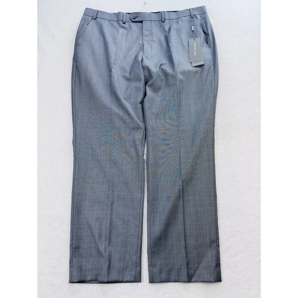Michael Kors Mens Dress Pants Gray Airsoft Stretch Slacks Wool 40x30 NWT $190